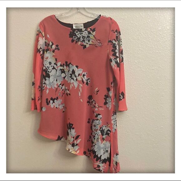 🌸🌸DRESSED BY DAVID PINK FLORAL HIGH LOW TOP SIZE M! - Picture 3 of 8